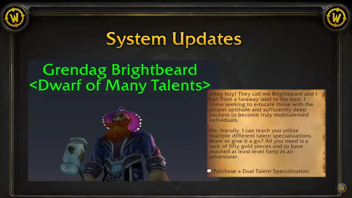 Spoiler for Grendag Brightbeard in World of Warcraft: Season of Dsicovery (WoW SoD).