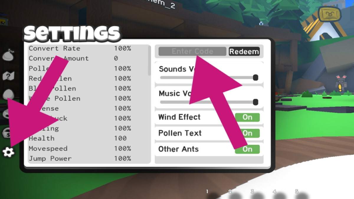 How to redeem codes in Ants Simulator 2