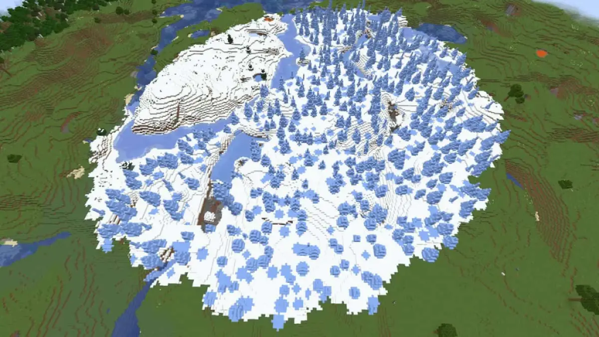 A circular Ice Spike biome in the center of a Plains biome.