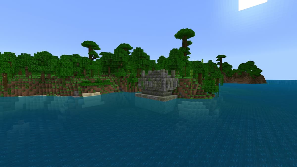 A Jungle Temple at the edge of a Jungle island.