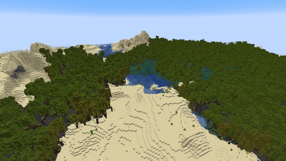 A Mangrove Swamp oasis in the middle of a Desert biome.