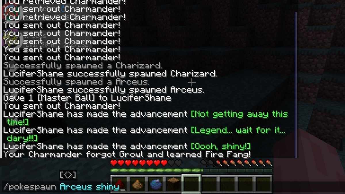 Using commands in Pixelmon Minecraft