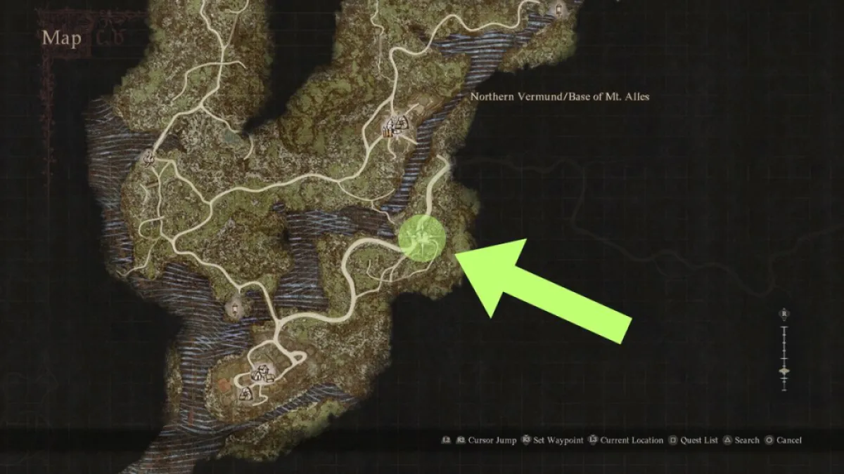 Location of blocked cave entrance outside of Melve
