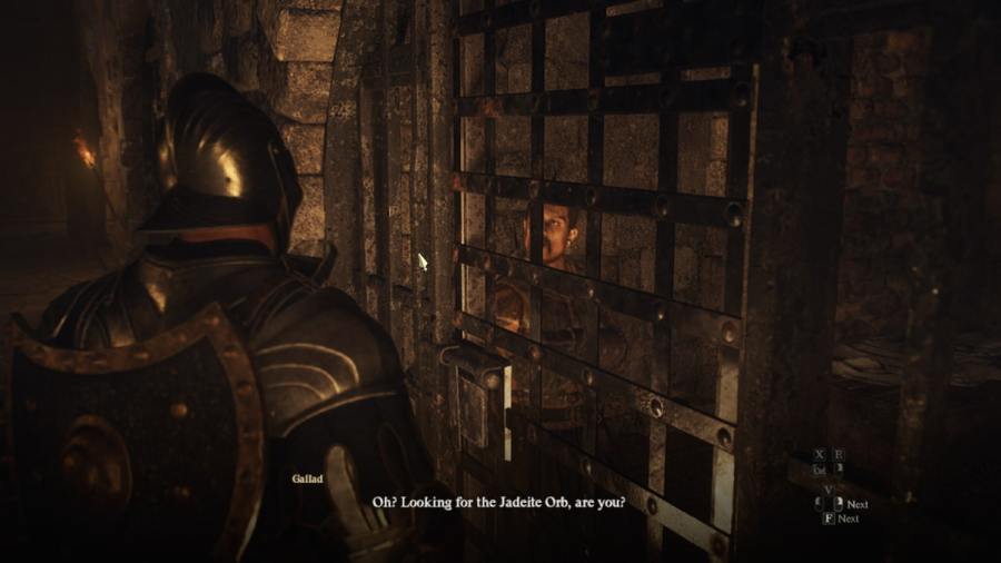 The arisen questioning a prisoner