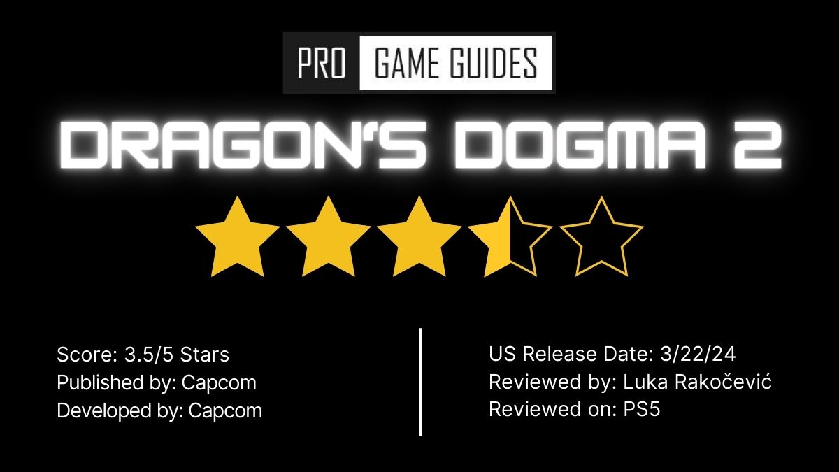 3.5 out of 5 review score for Dragon's Dogma 2