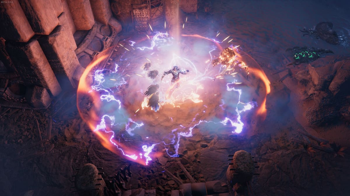 A player casting an Area of Effect (AoE) spell in a game of the Last Epoch