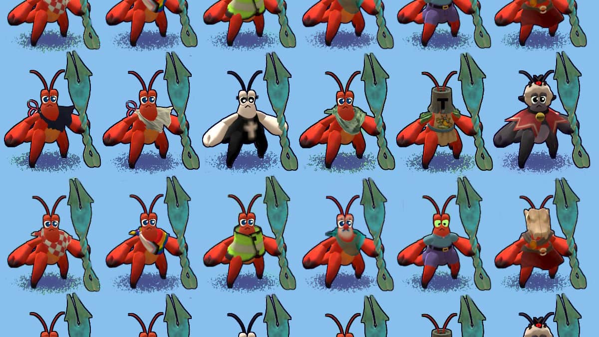 Several of the costumes from Another Crab’s Treasure.