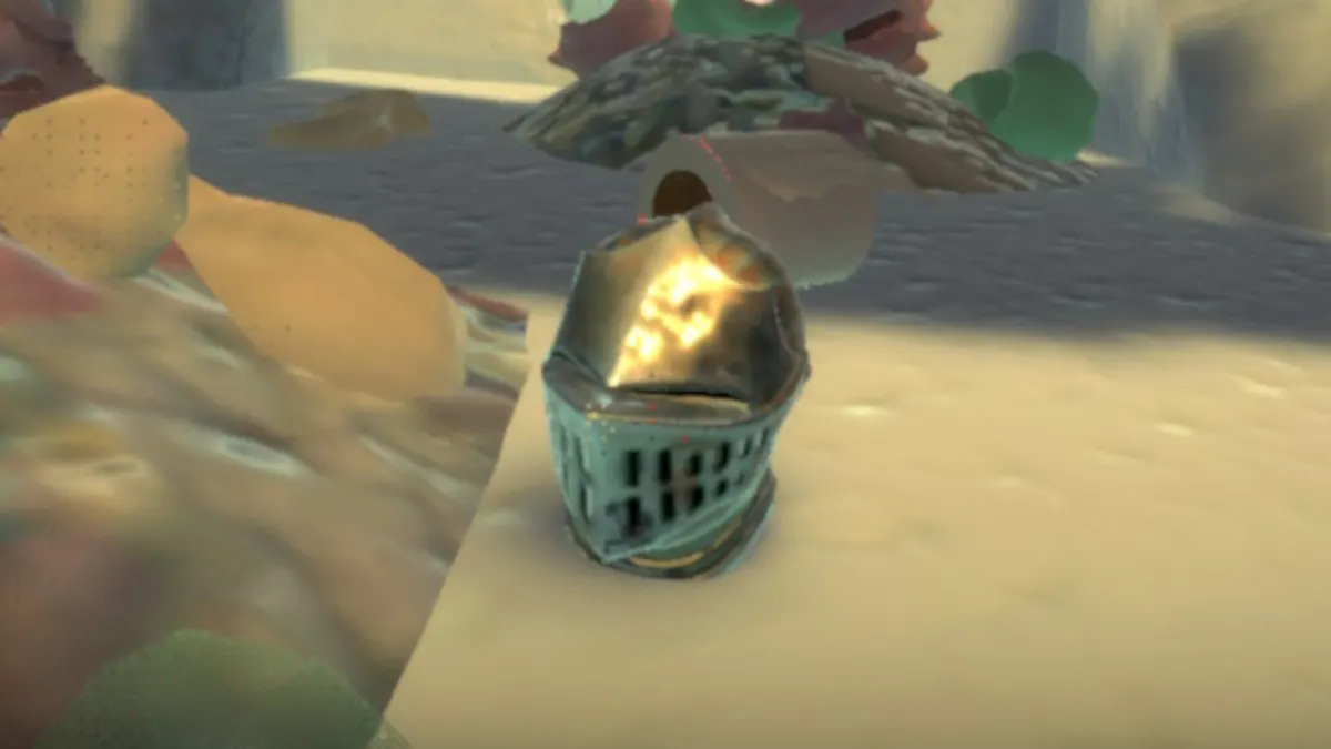 A certain knight's helmet shell in Another Crab's Treasure.