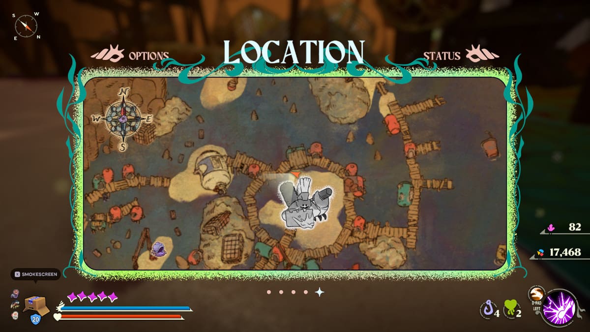 A map of one location to find a Cardboard Box in Another Crab's Treasure.