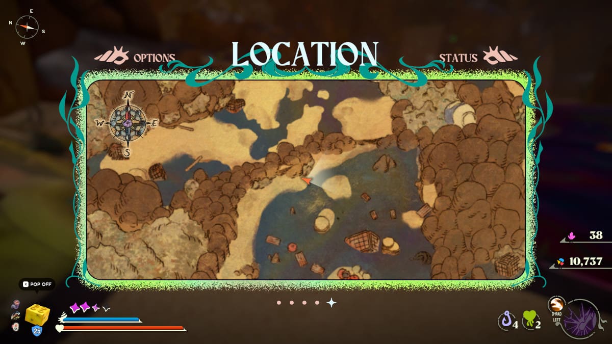 A map of one of the Legal Brick shell locations in Another Crab's Treasure.
