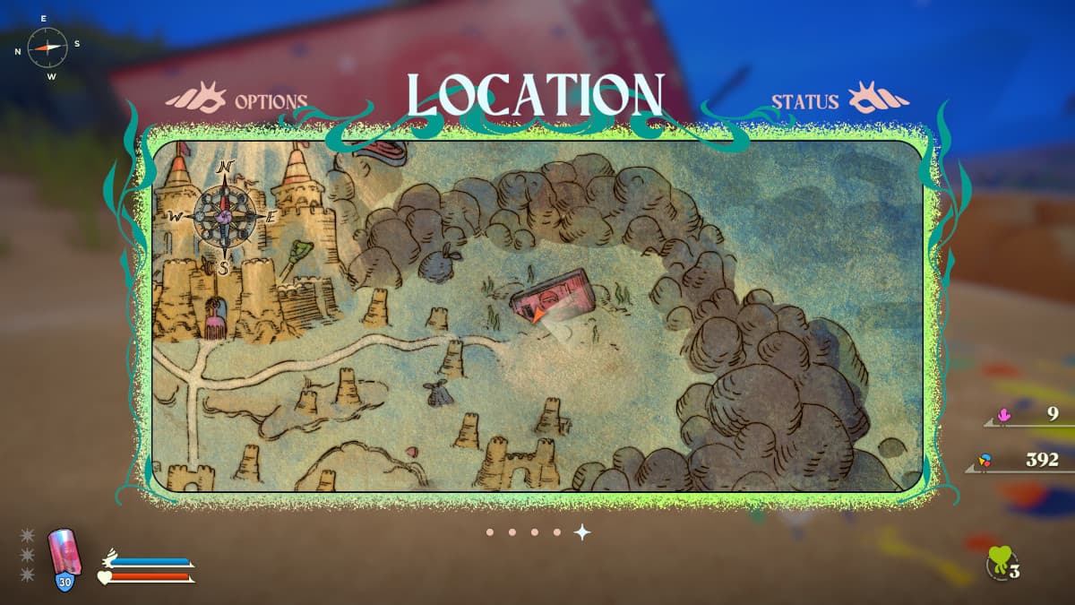 Map of the vending machine location that is a boss arena in Another Crab's Treasure.