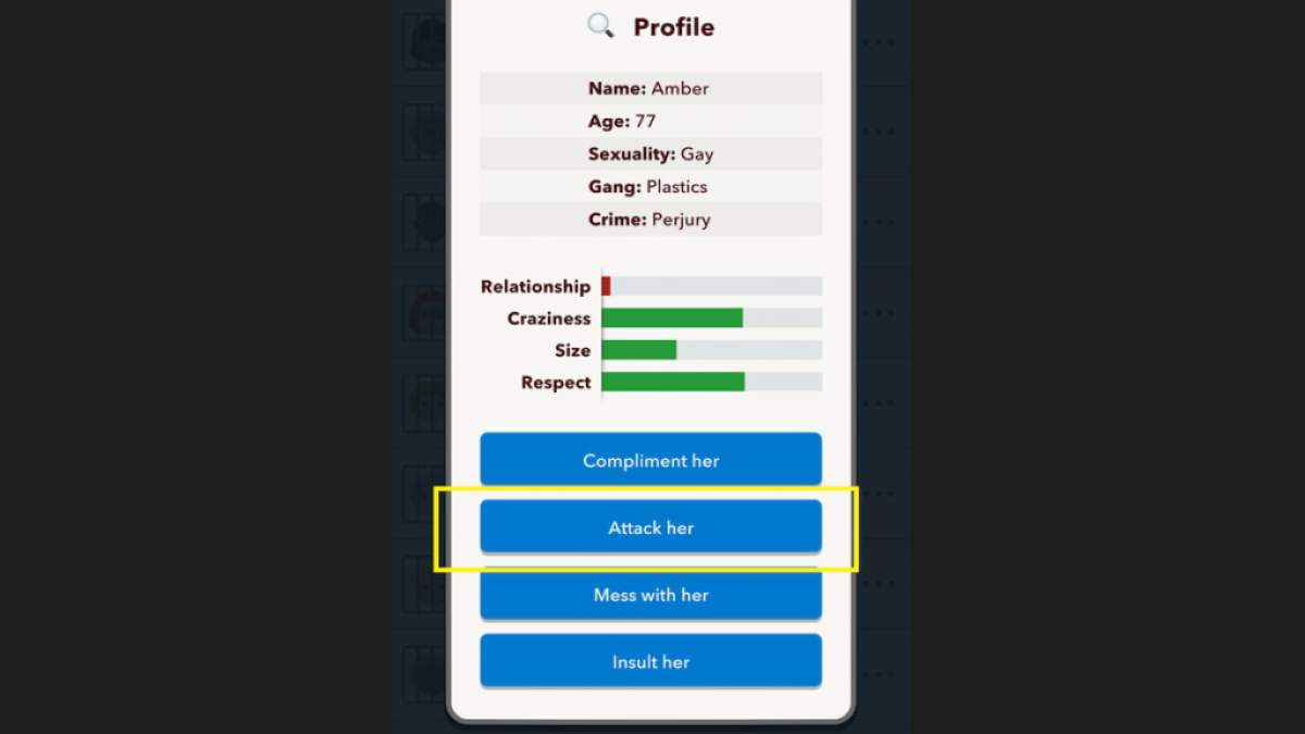 A screenshot of the prisoner activity option in BitLife
