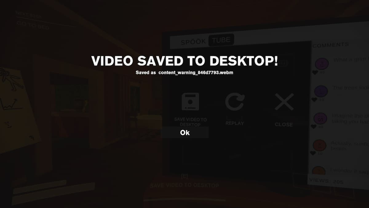 Saving video locally in Content Warning