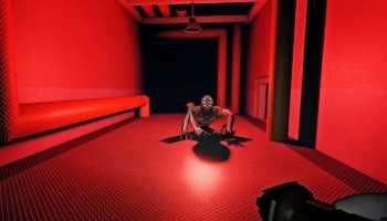 Getting chased by a monster in Roblox DESCENT.