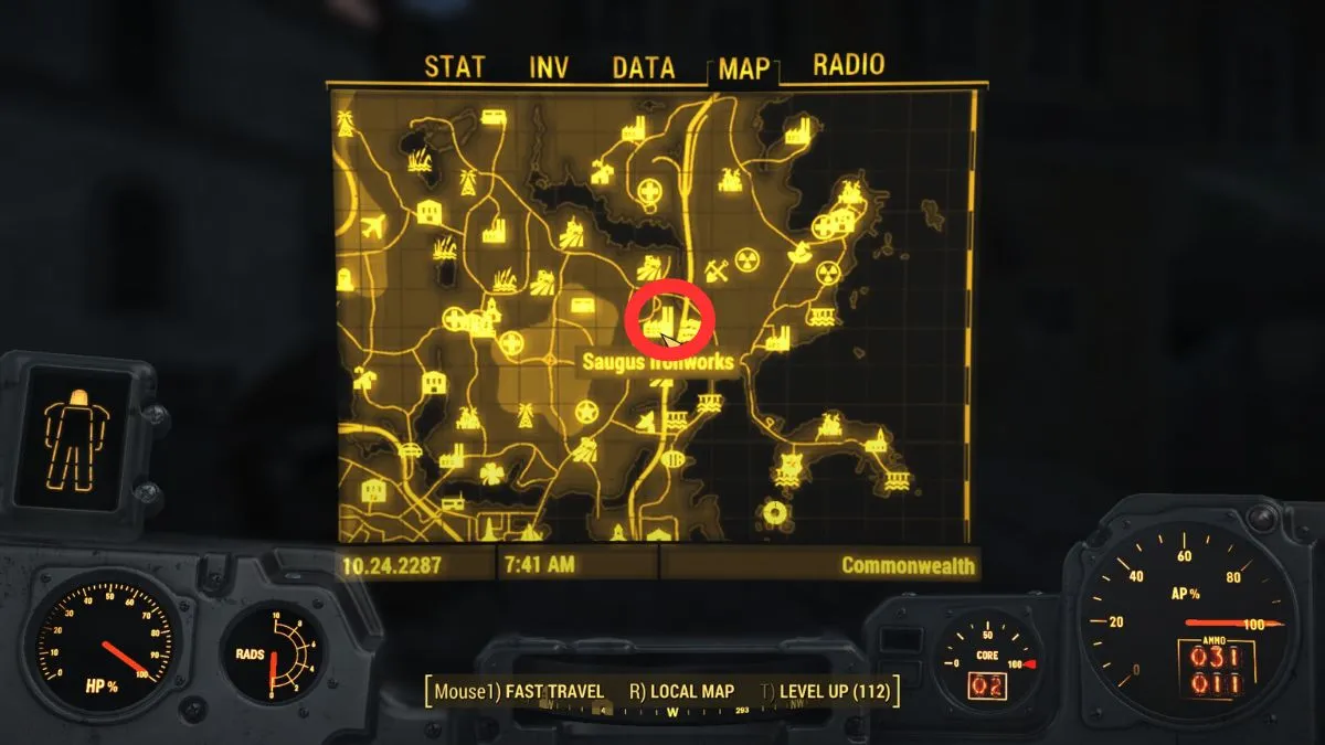Saugus Ironworks location in Fallout 4