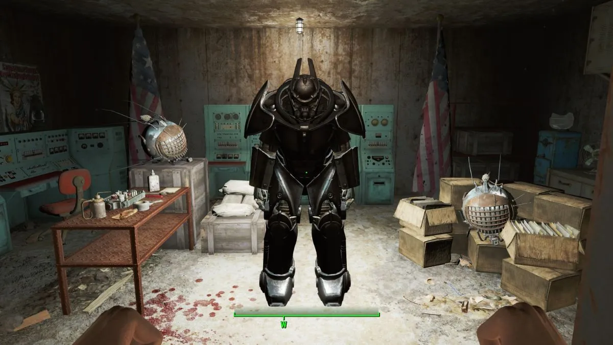 The Black Devil's Power Armor in his underground tunnels.