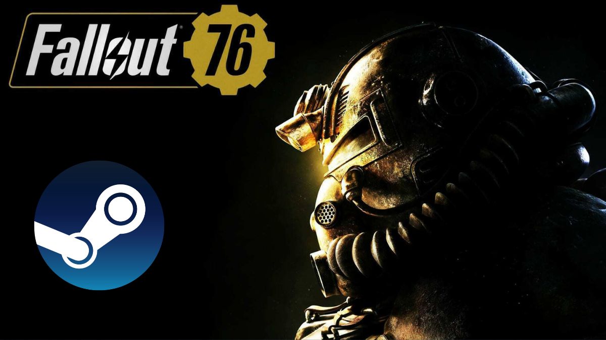 Fallout 76's logo with Steam's logo