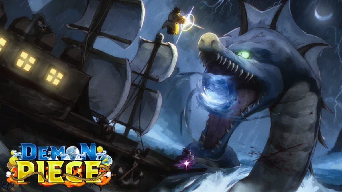A sea beast attacking a ship in Demon Piece