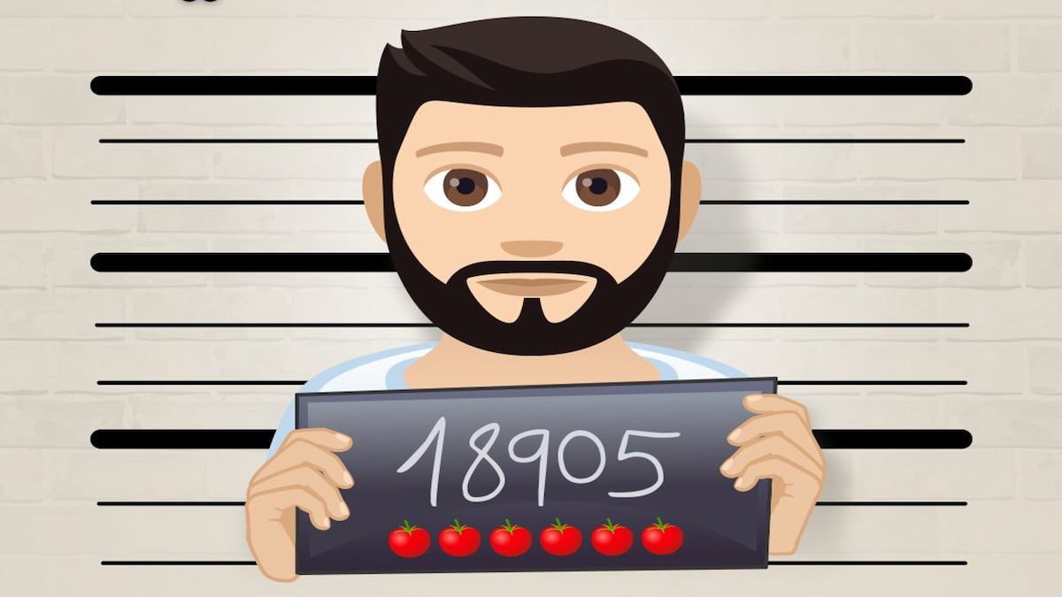 A mugshot image of character in BitLife