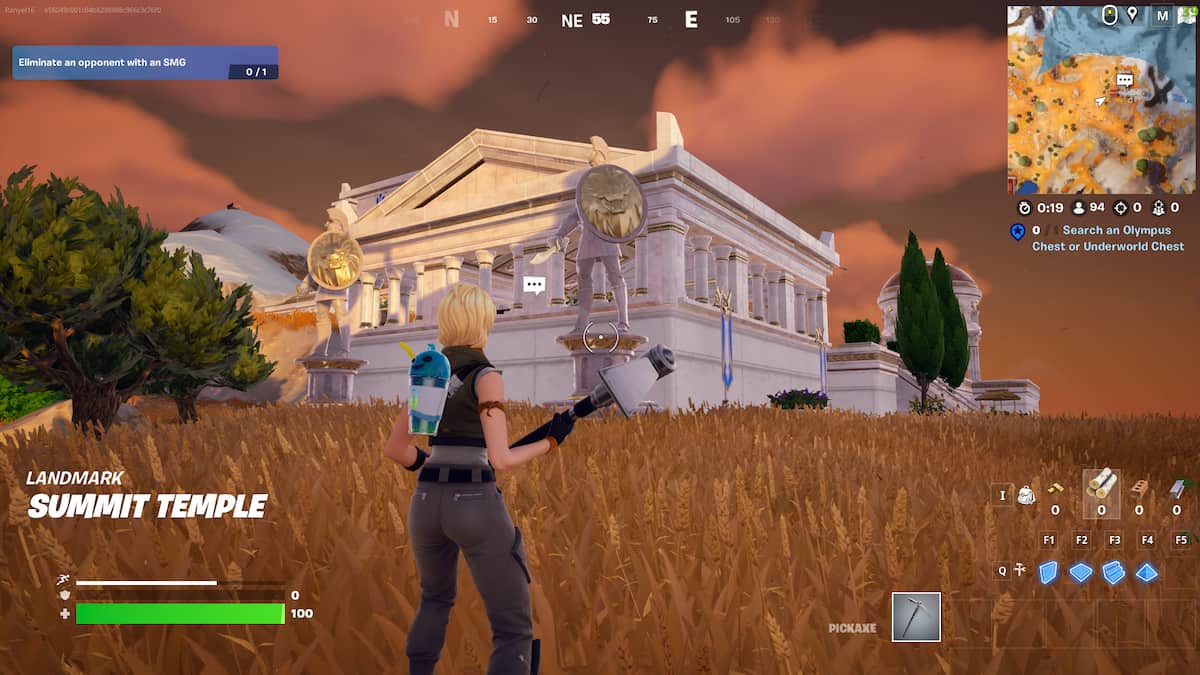 The front part of the Summit Temple in Fortnite