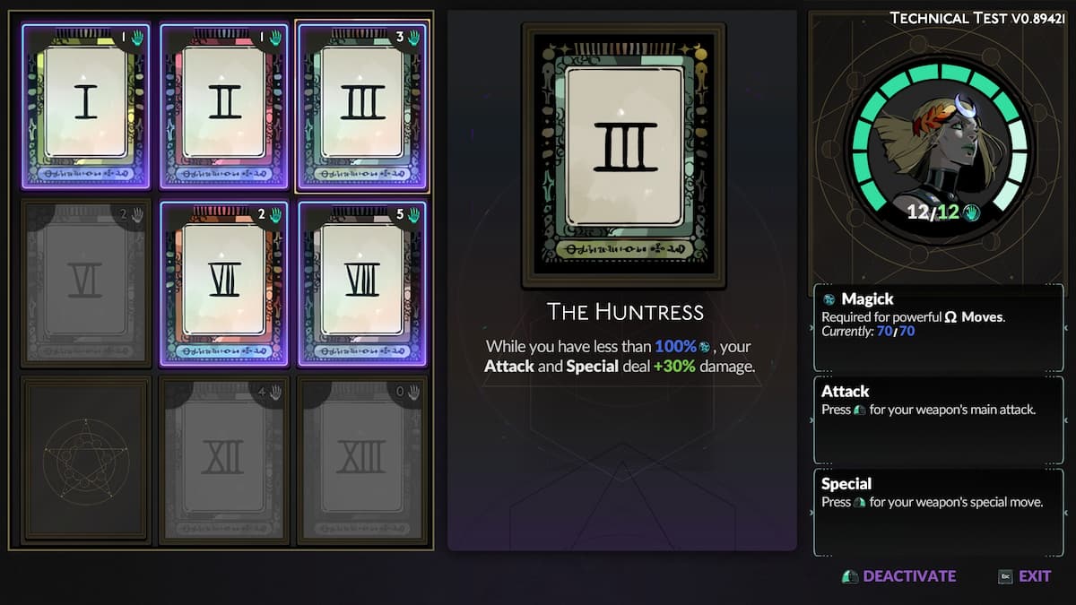 The Huntress Tarot Card Arcana Update in Hades 2.