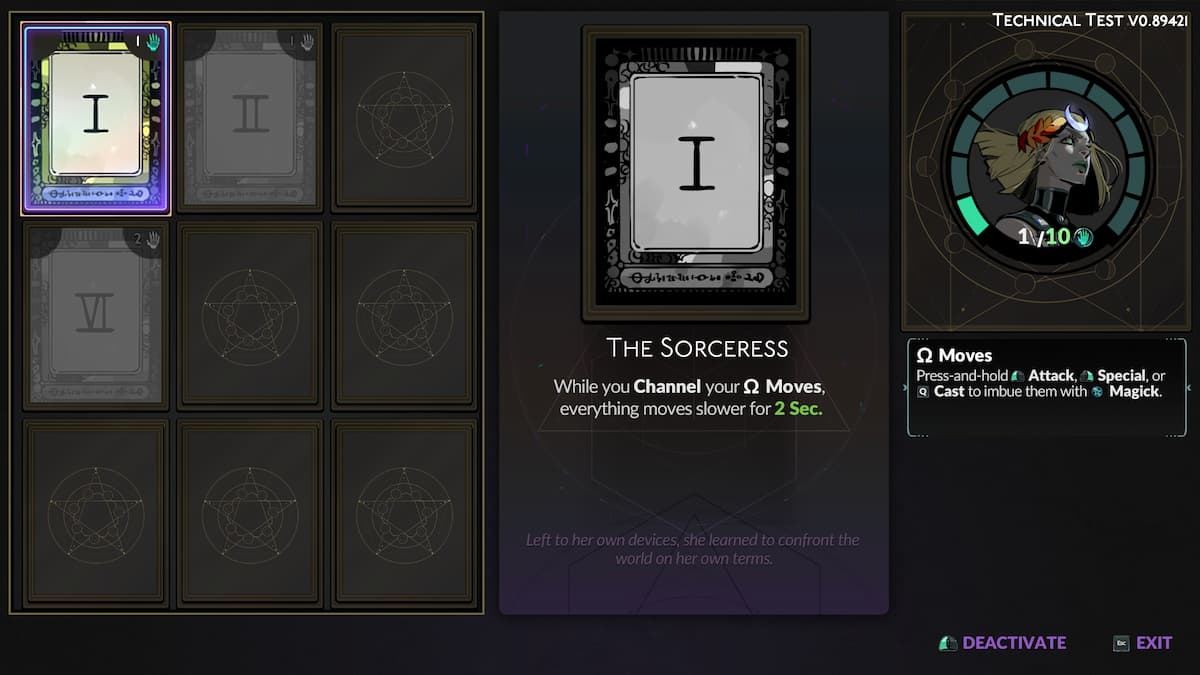 The Sorceress Tarot Card Arcana Upgrade in Hades 2.