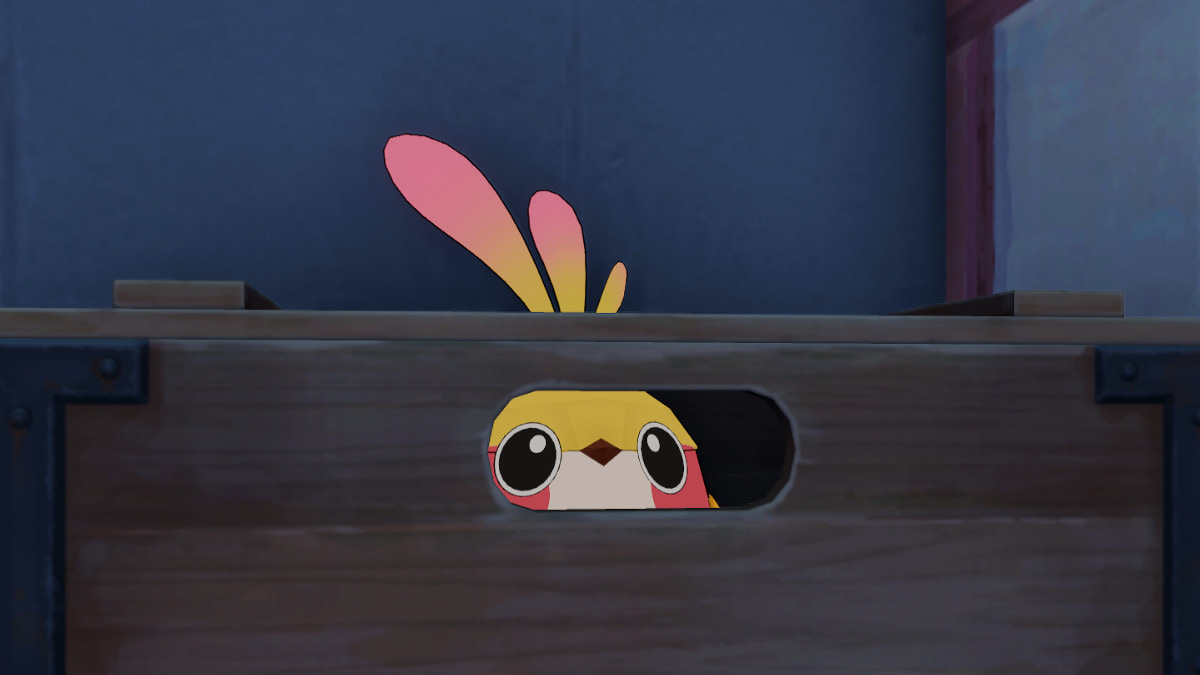 An Origami Bird peaks out of a box in Honkai Star Rail.