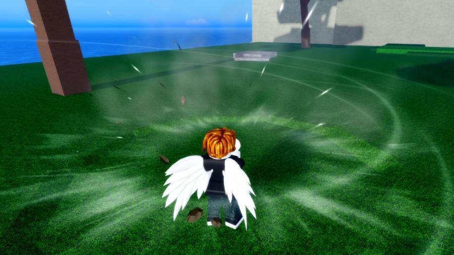 Demon Piece character smashing fist on the ground
