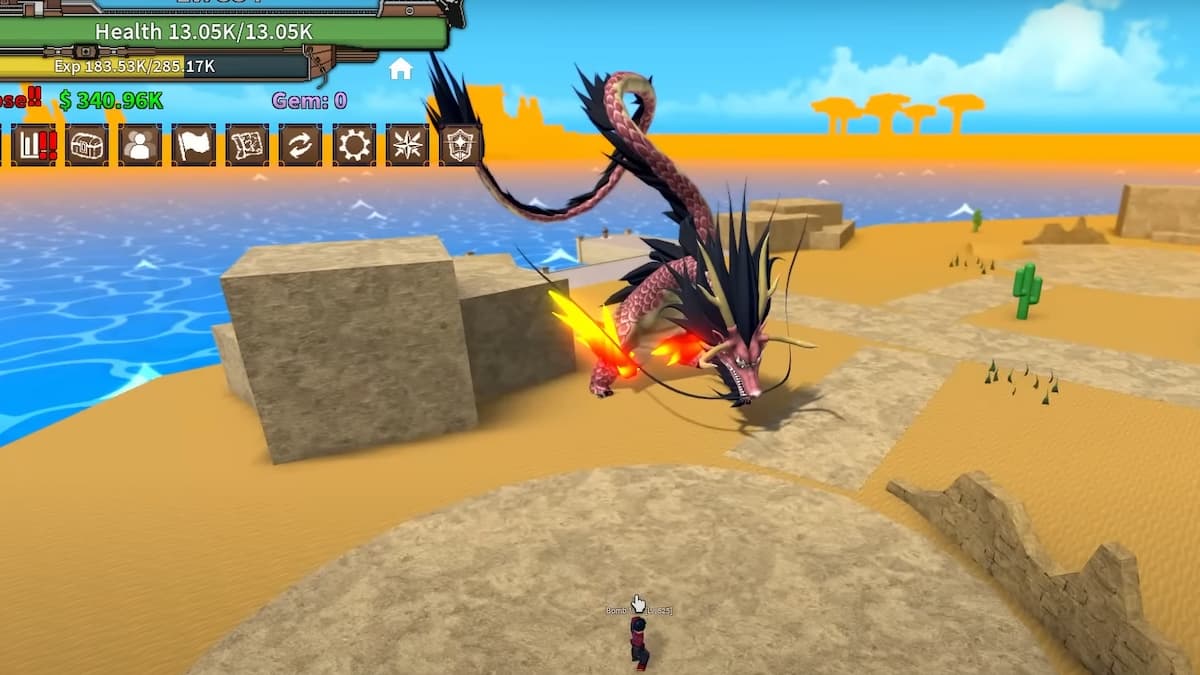 A player using the dragon fruit in King Legacy