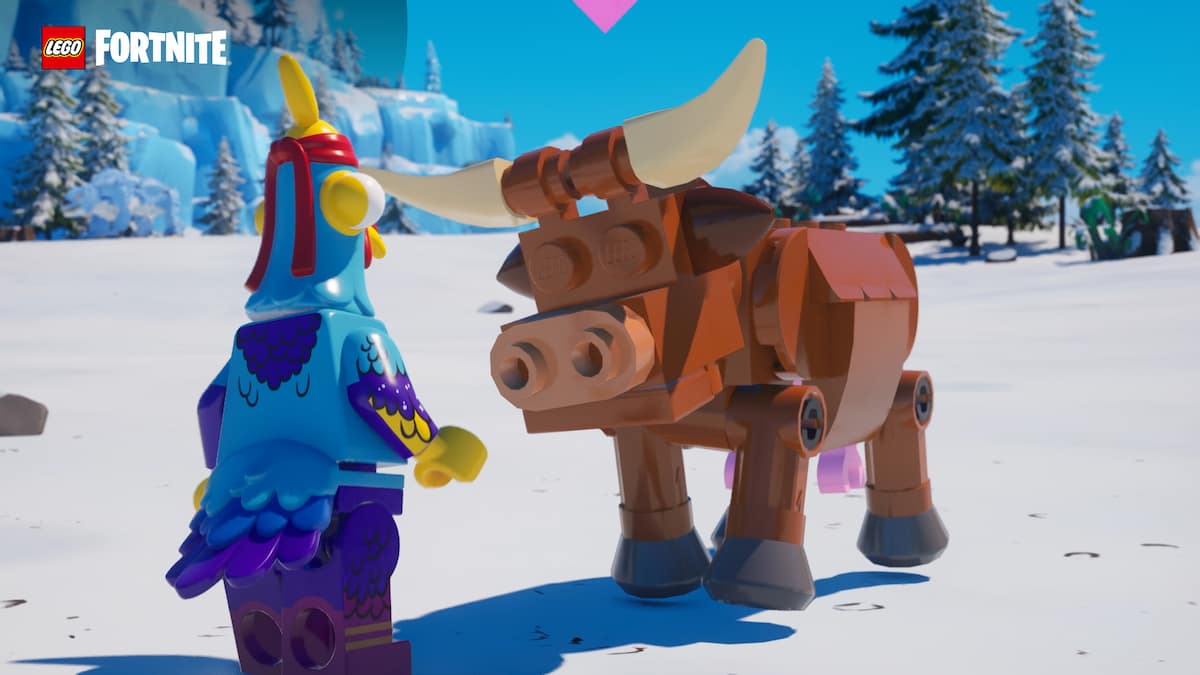 LEGO Fortnite Mountain cow standing in Frostland