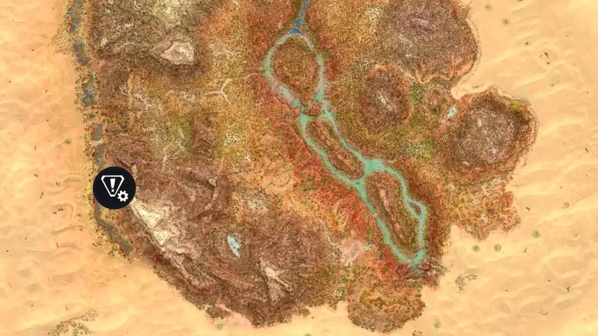 Lava Cave Location marked on the ARK Scorched Earth Ascended map