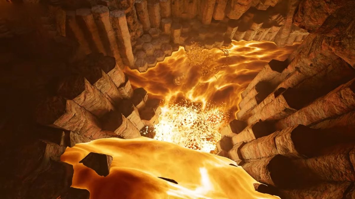 Lava Cave inside view in Ark Survival Ascended