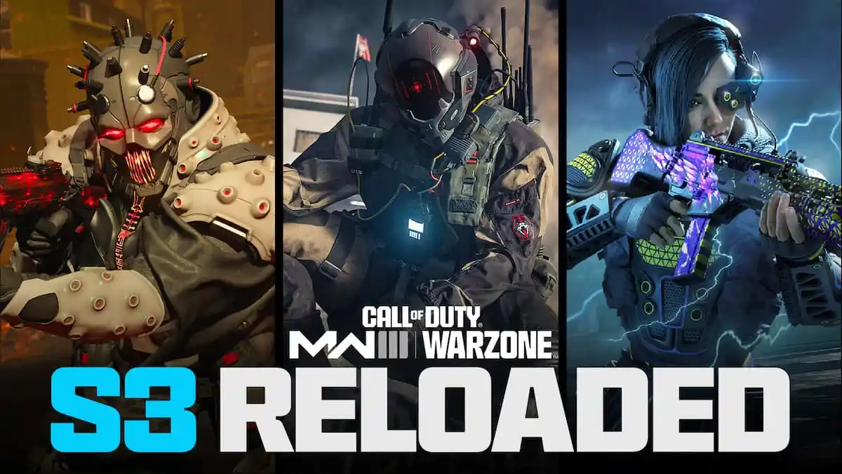 The Season 3 Reloaded poster for Modern Warfare 3, Warzone, and Mobile.