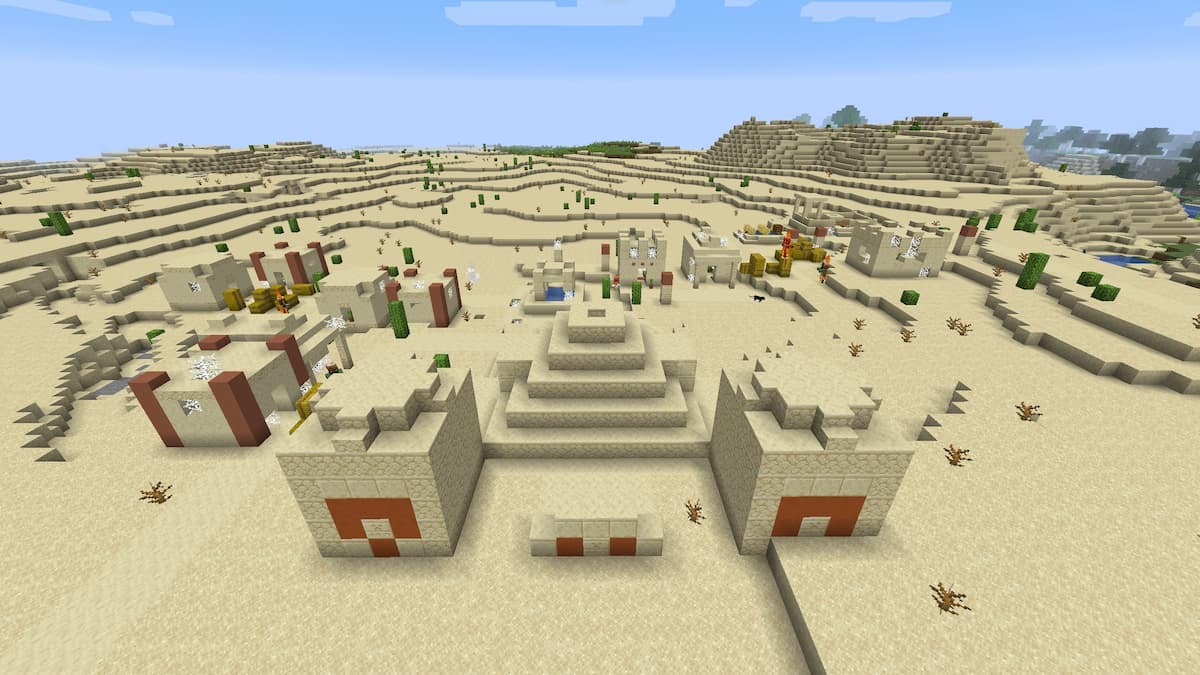 A Zombie Desert Village with a buried Desert Temple at its center.