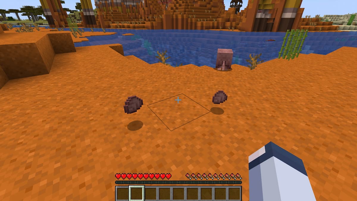 Brushing an Armadillo until the brush breaks in Minecraft.