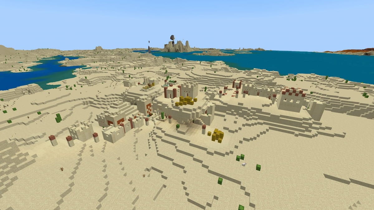 A Desert Temple in the middle of a Desert Village