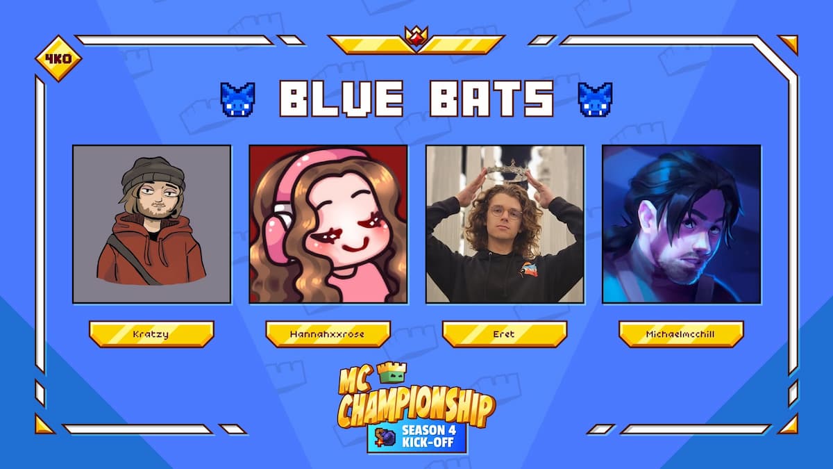 The Blue Bats team in the fourth season of the Minecraft Championship.