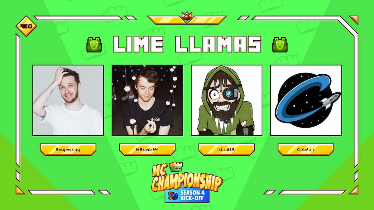 The Lime Llamas team for season 4 of the MC Championships.