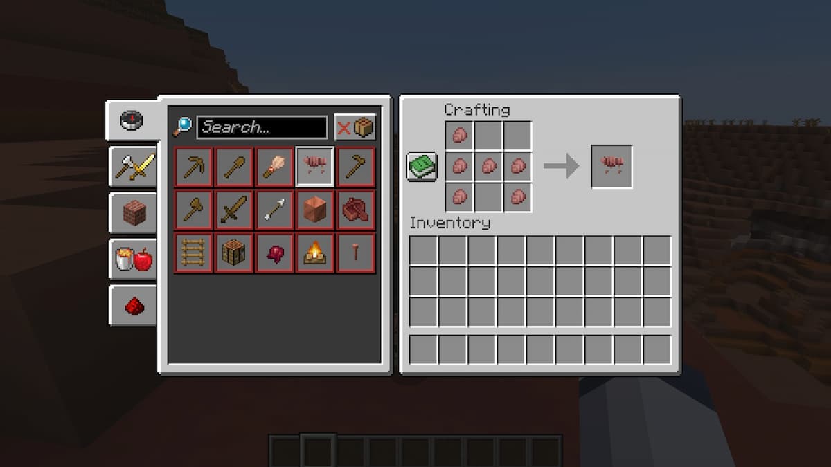 The crafting recipe for Wolf Armor in Minecraft using Scutes.