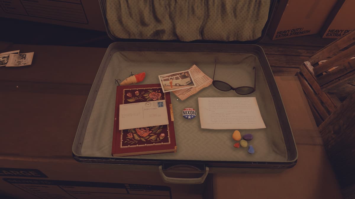 Items hidden in a suitcase during our Open Roads walkthrough.