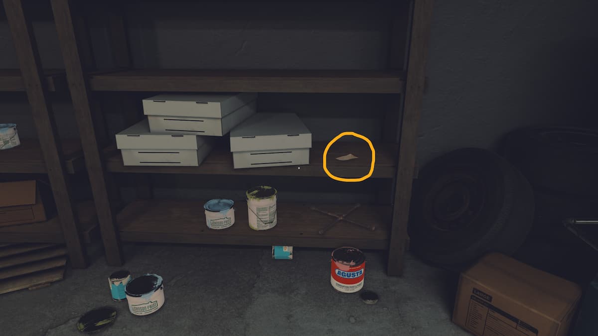 A small note in the second room of the basement during the Open Roads walkthrough.
