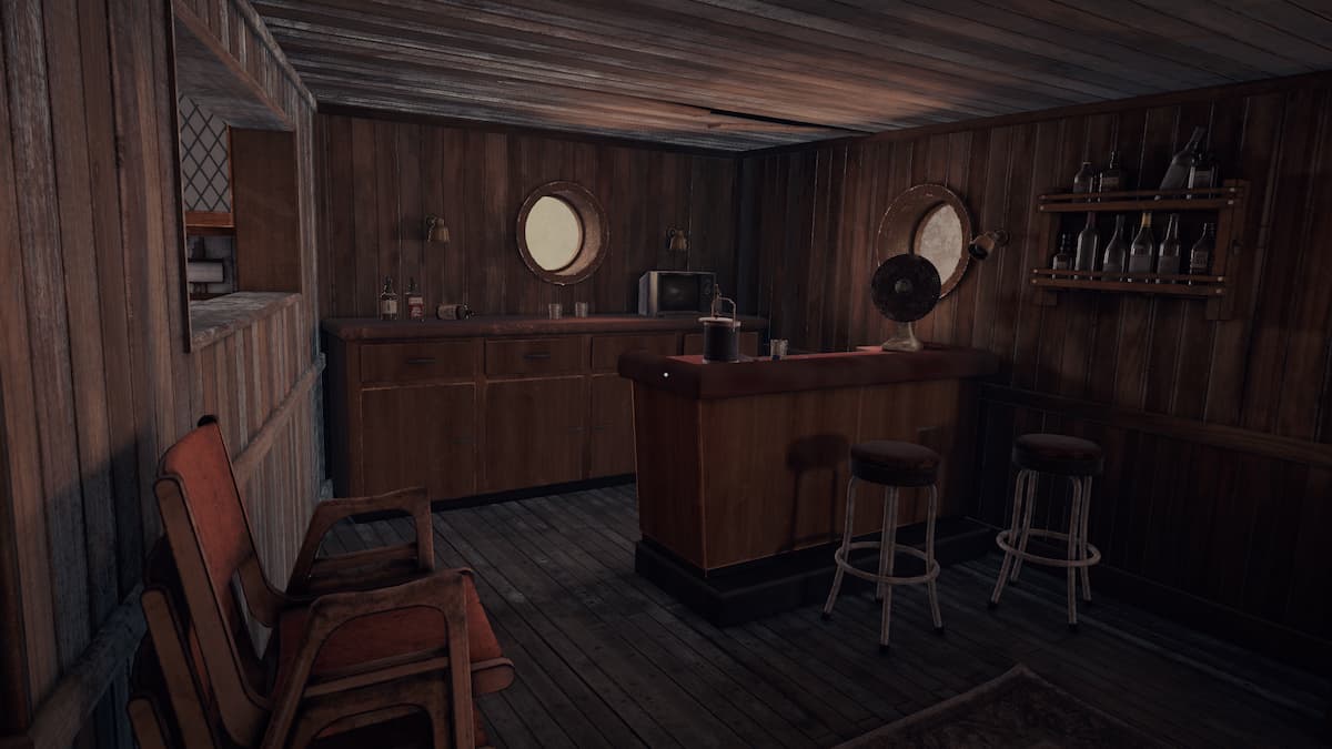 The houseboat's bar in the Open Roads chapter six walkthrough.