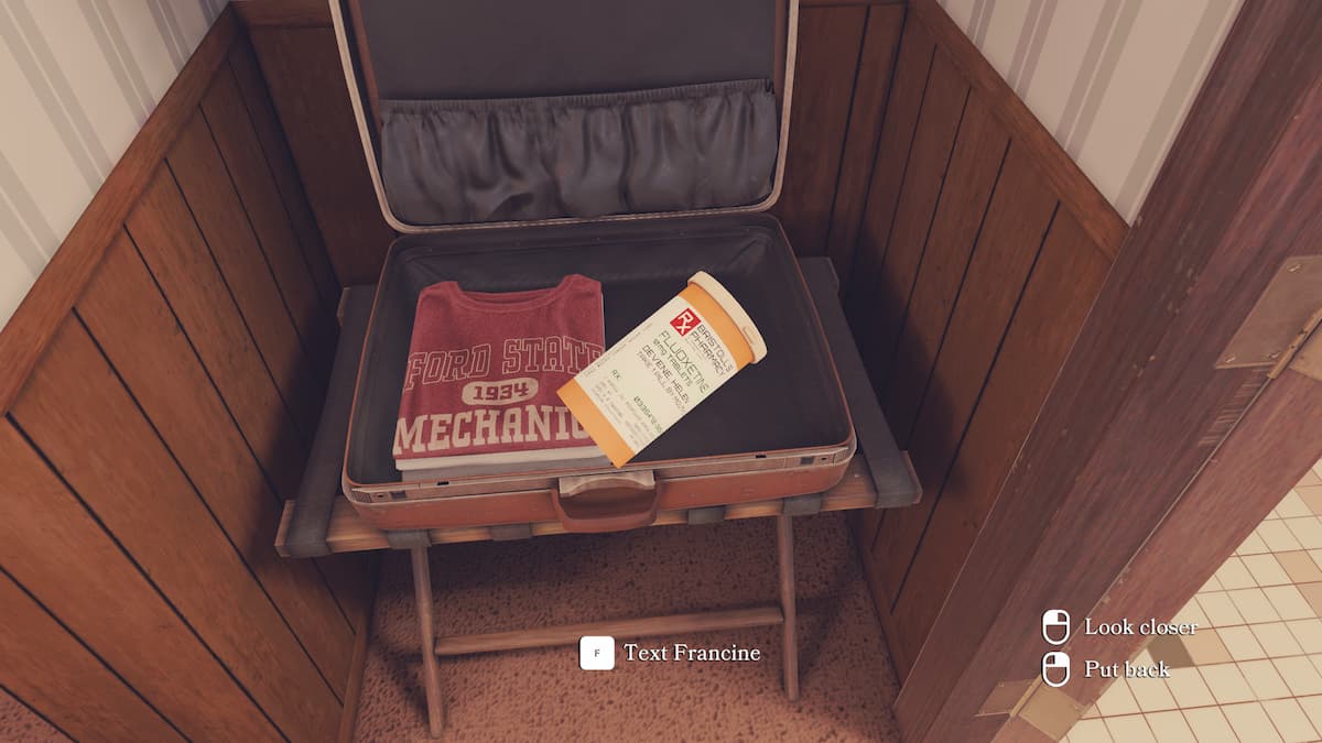 Snooping through Opal's suitcase in the chapter four walkthrough of Open Roads.