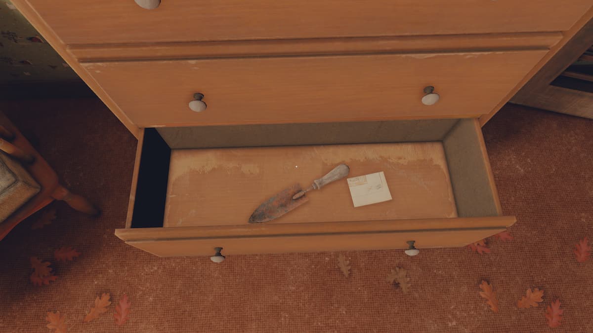 The final dresser drawer in August's room during the walkthrough of Open Roads.