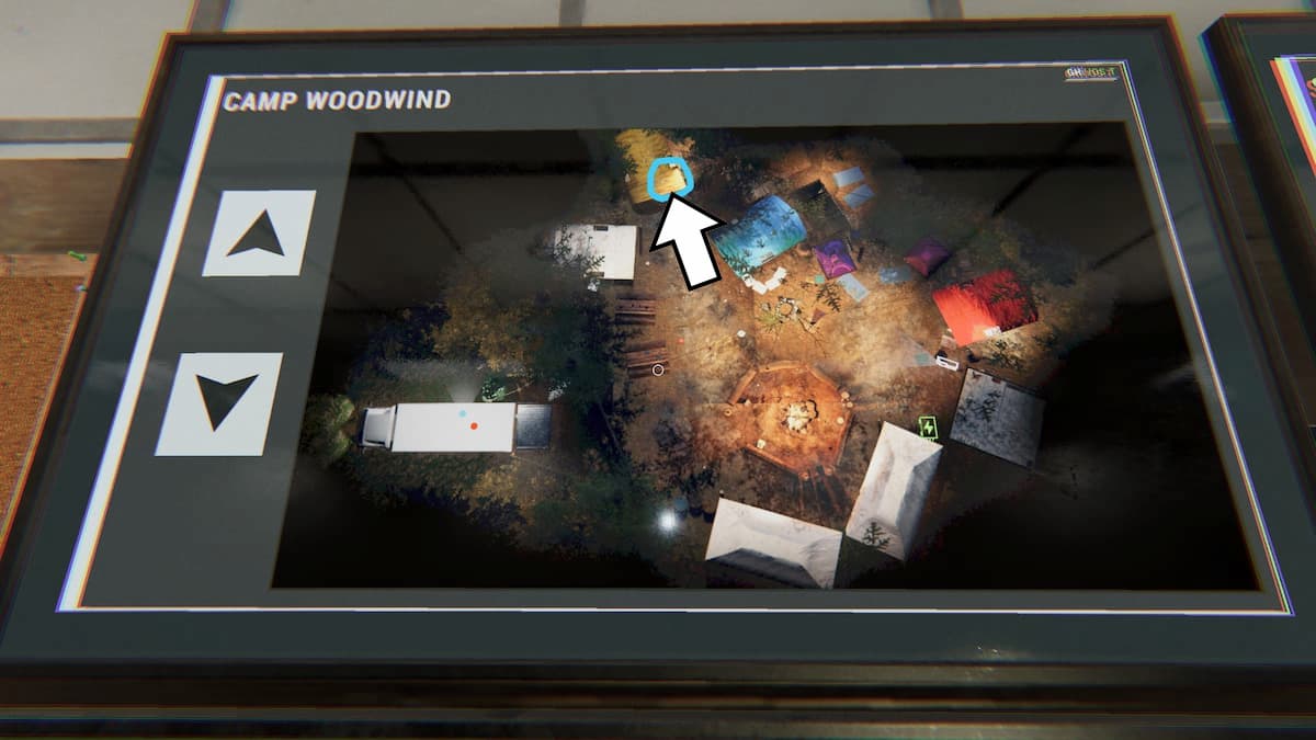 The location of the Music Box cursed object on the Camp Woodwinds map.