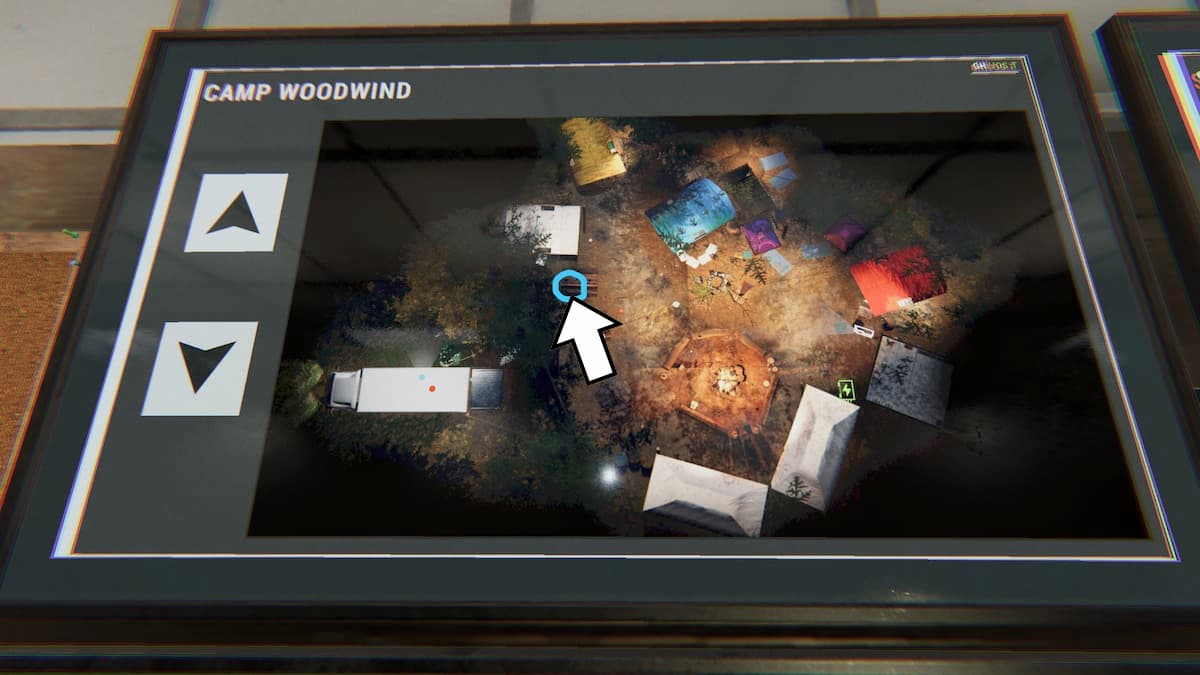 The location of the Tarot Deck cursed item on the Camp Woodwinds map.