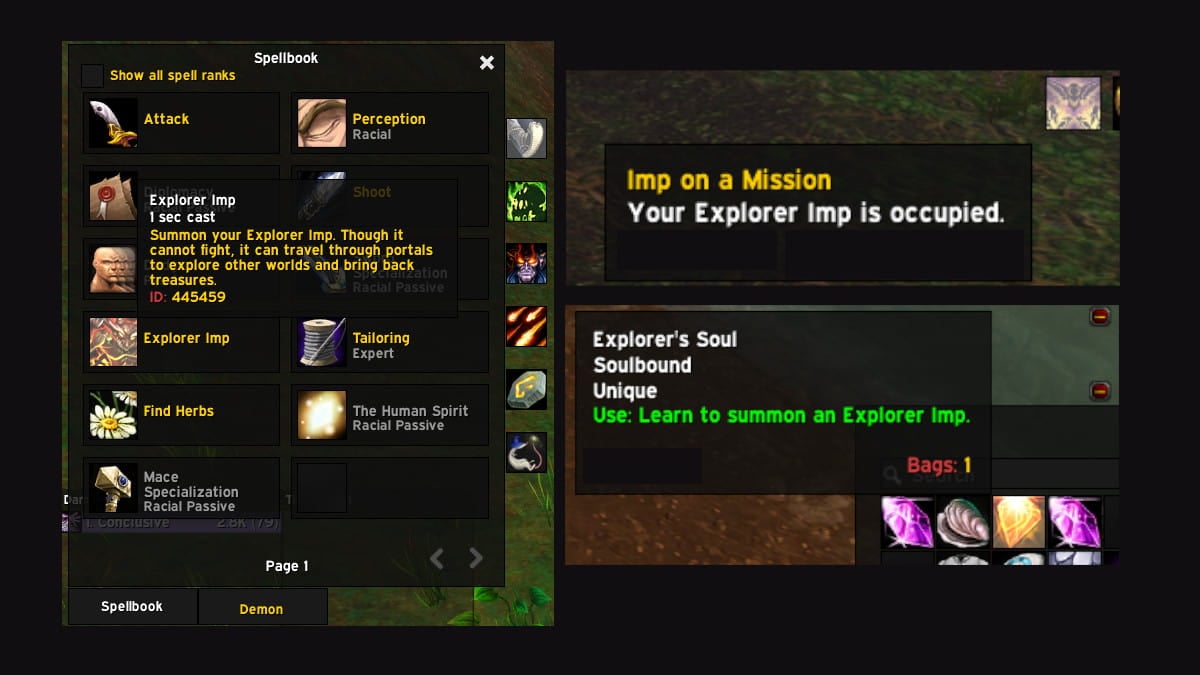 Imp on a Mission information in World of Warcraft: Season of Dsicovery (WoW SoD).