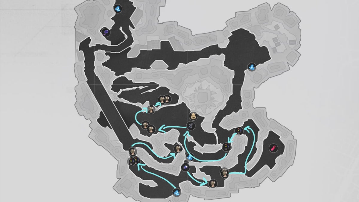 Great mine Acheron EXP farming route map