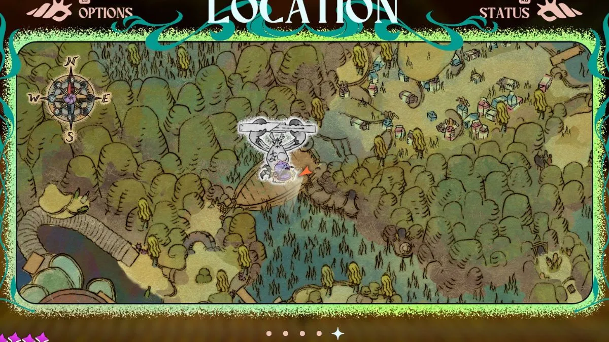 Map showing the location of Heikea, a boss in Another Crab's Treasure