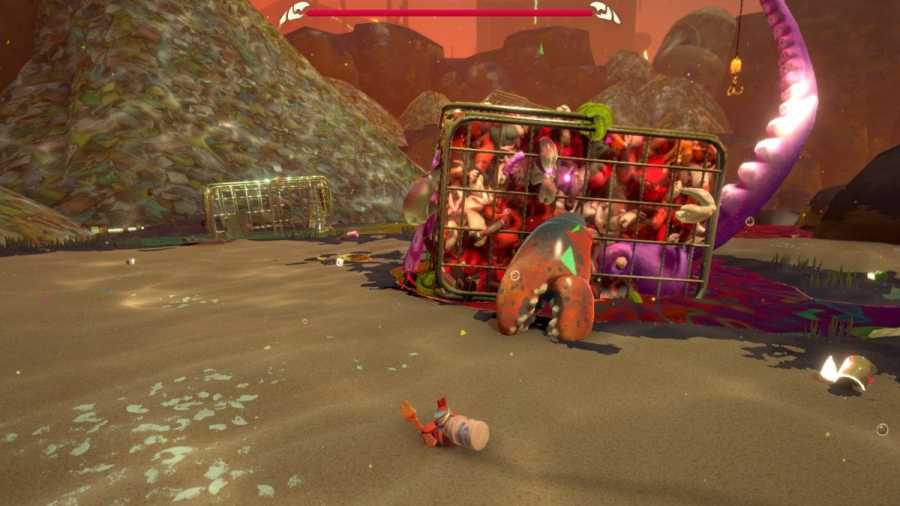 Kril fighting the Consortium in Flotsam Vale in Another Crab's Treasure